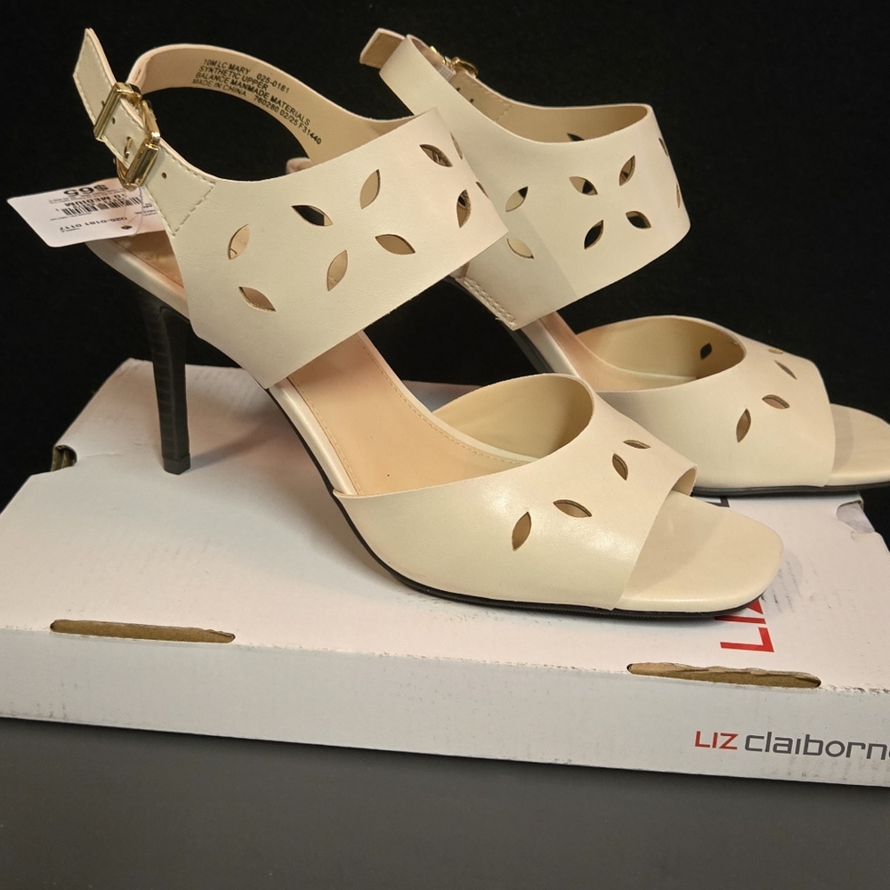 Liz Claiborne Beige Cutout Heels